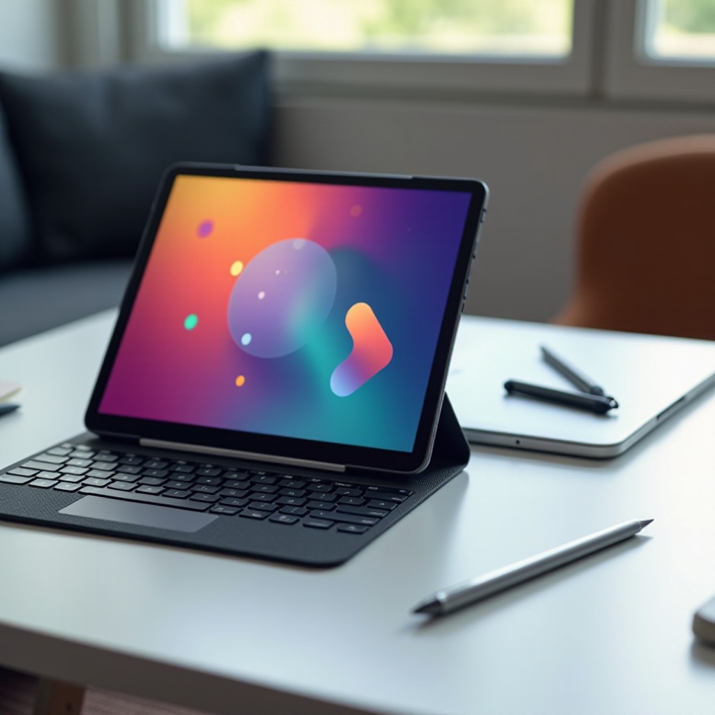 탈부착 가능한 키보드가 있는 삼성 태블릿