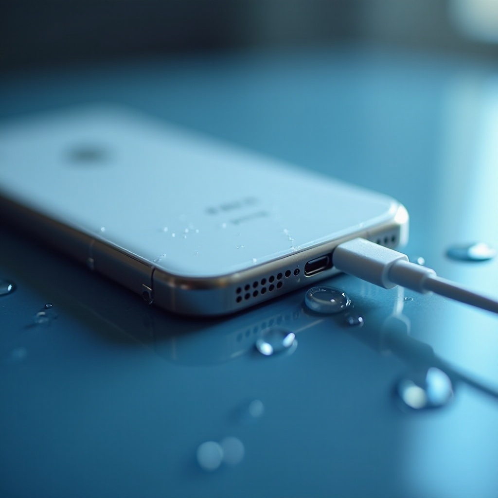 air di dalam port pengisian iphone