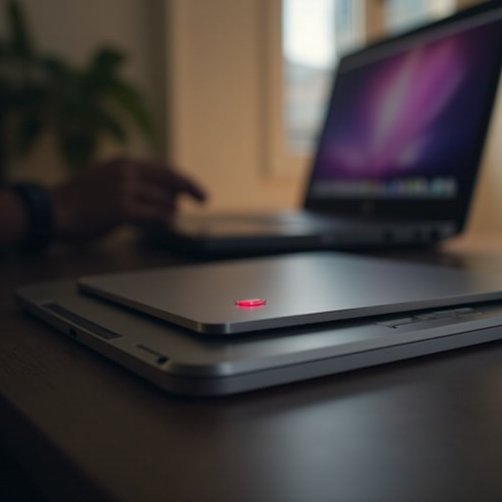lampu merah berkedip di chromebook