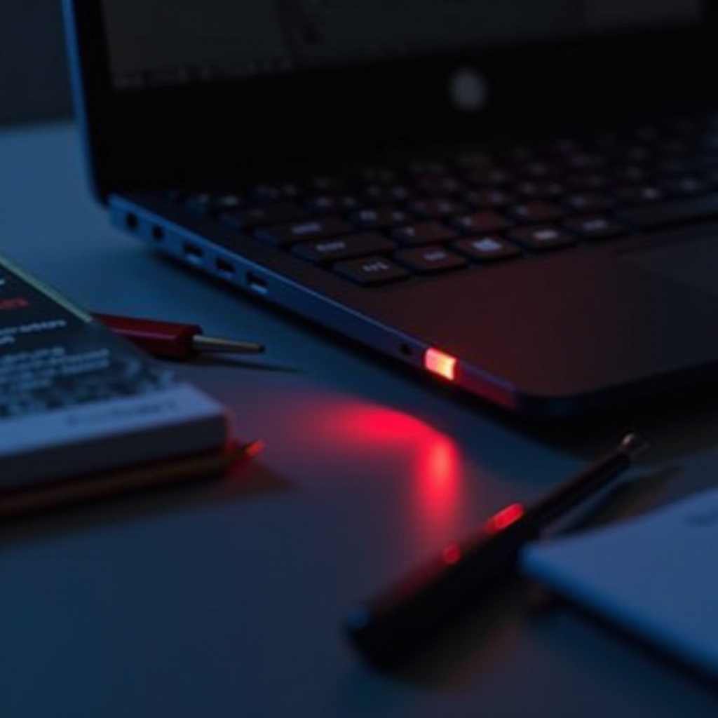 chromebook migający czerwony światłem