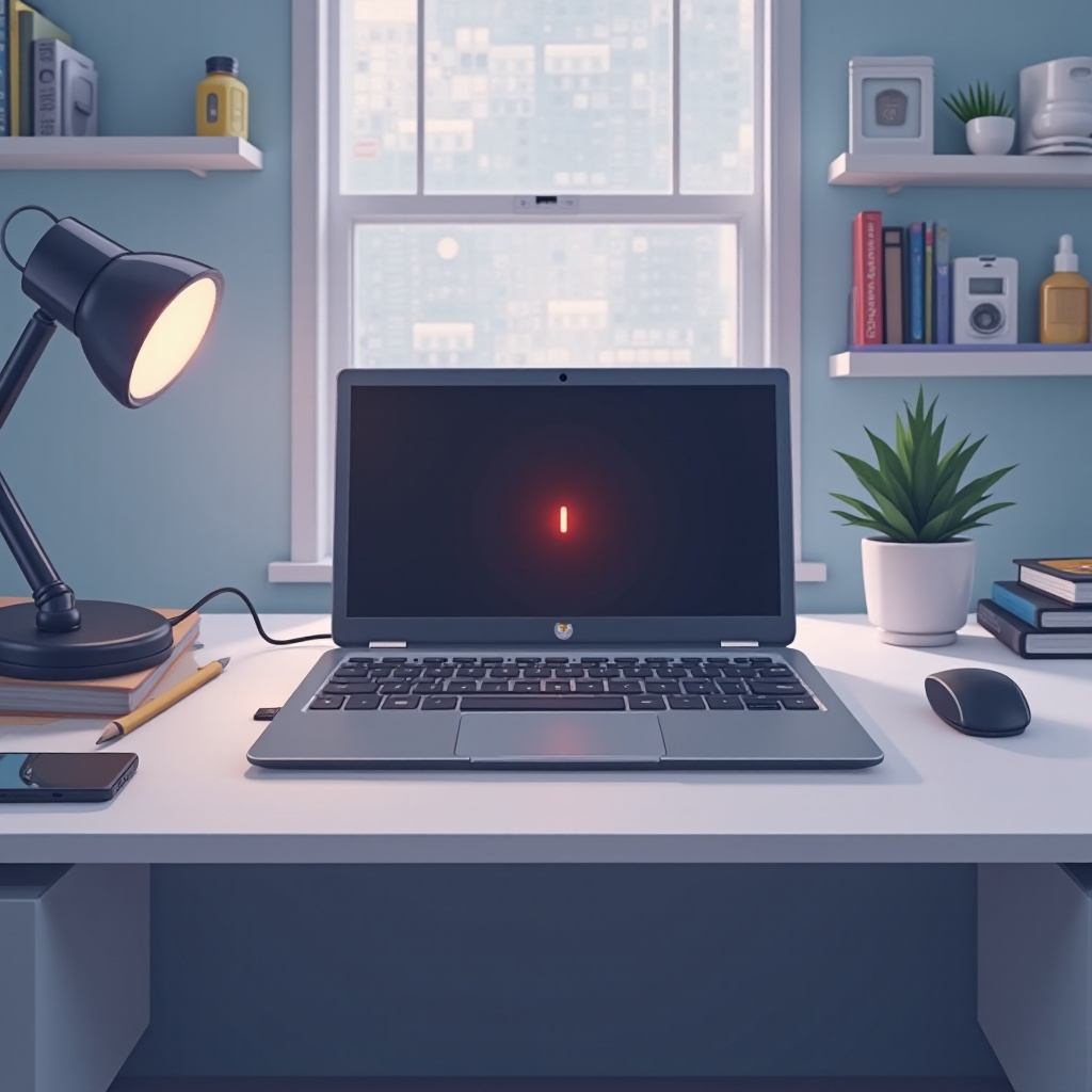 chromebook flashing red light