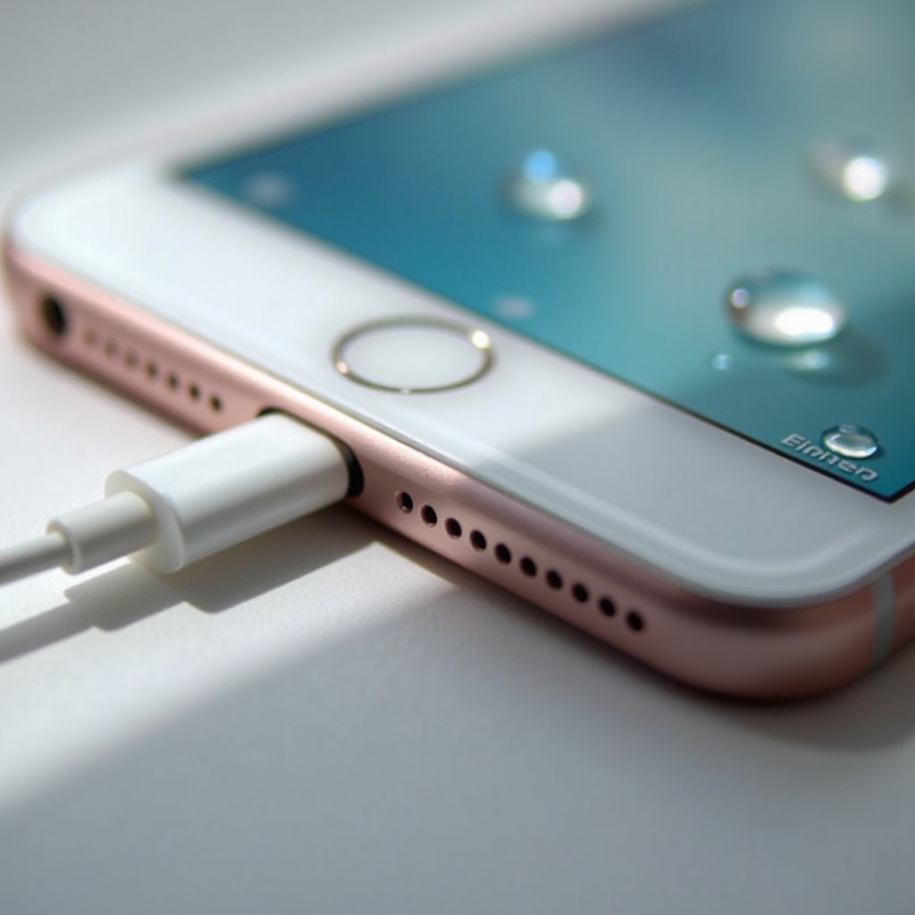 아이폰 충전 포트 내부의 물