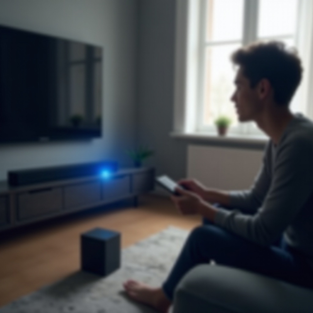 Samsung-subwoofer: blauw lampje brandt, maar geen geluid